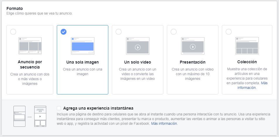 formatos anuncios en facebook