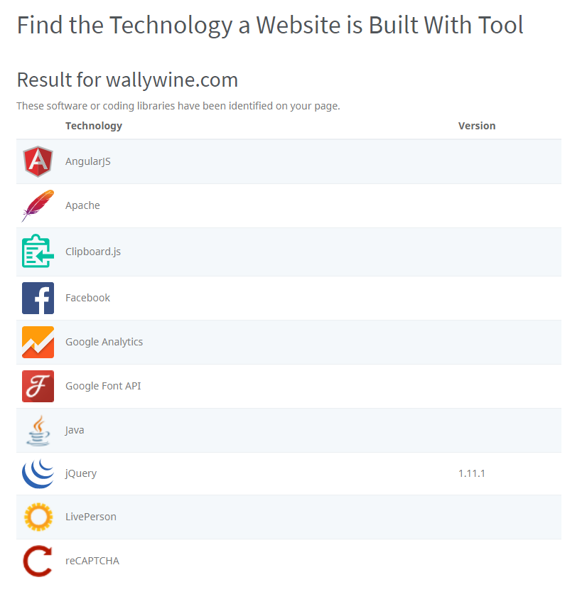 Vind de Technologie waarmee een Website is Gebouwd Tool